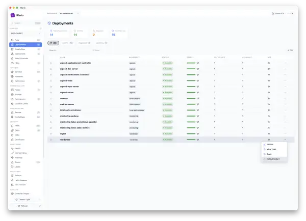 Klario — deployments