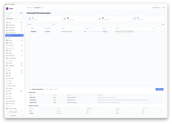Klario — HPA live monitor